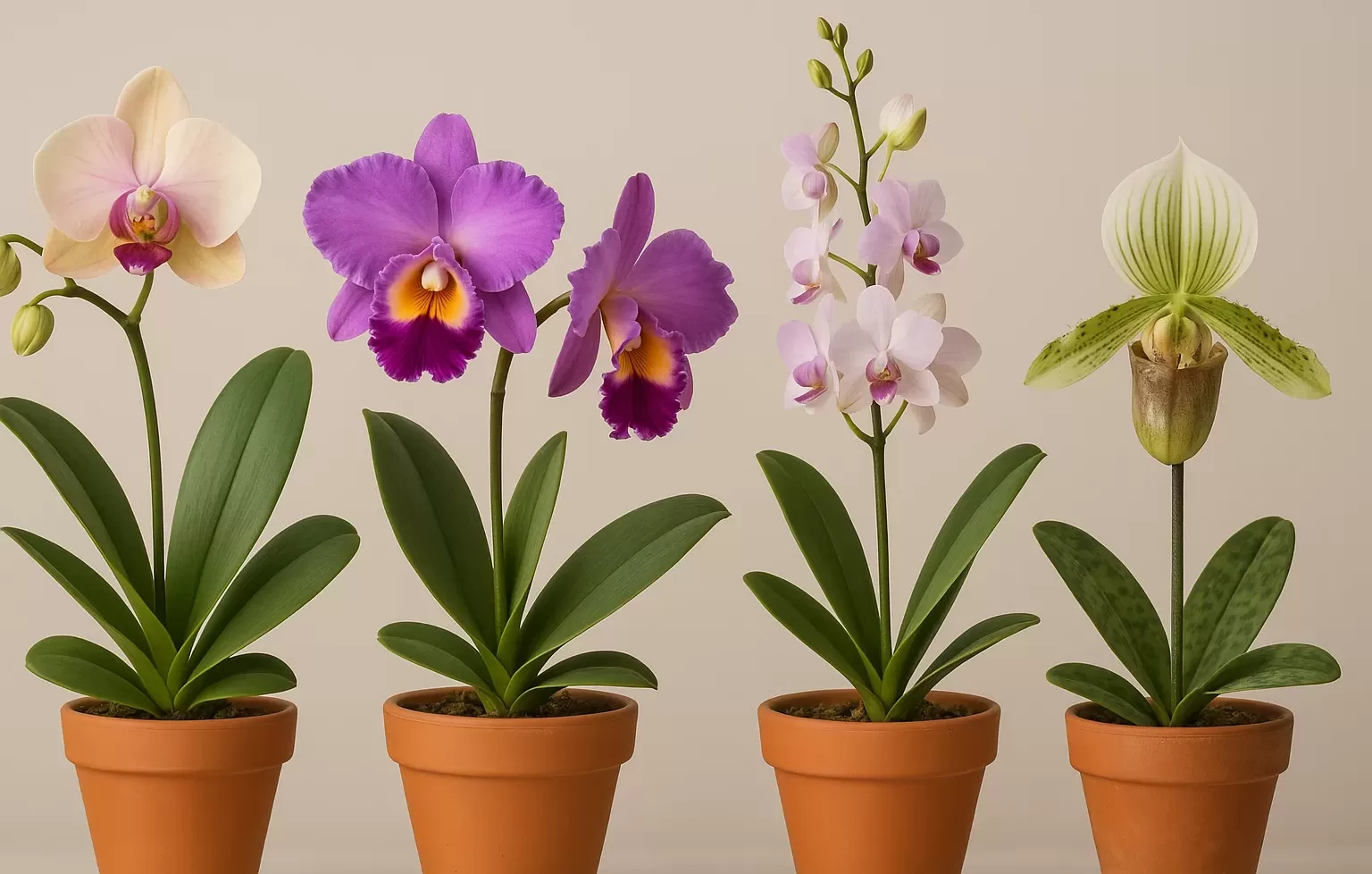 Imagem horizontal de capa exibindo orquídeas elegantes em um ambiente minimalista, simbolizando a união perfeita entre a natureza e a decoração sofisticada.