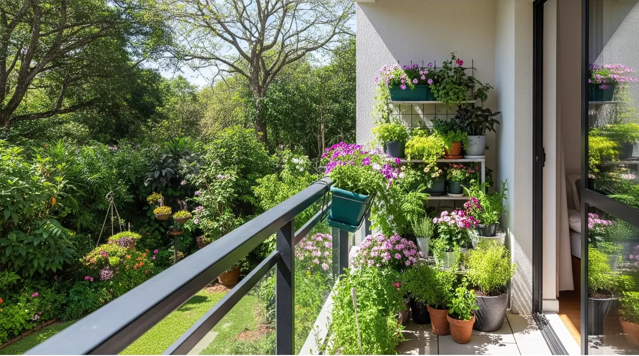 Do Jardim ao Balcão: Descobrindo a Beleza das Plantas de Exterior", tem como principal finalidade atrair e engajar visualmente o leitor. Ela serve como um ponto de entrada inspirador para o conteúdo do artigo, transmitindo a essência do tema antes mesmo que uma palavra seja lida.