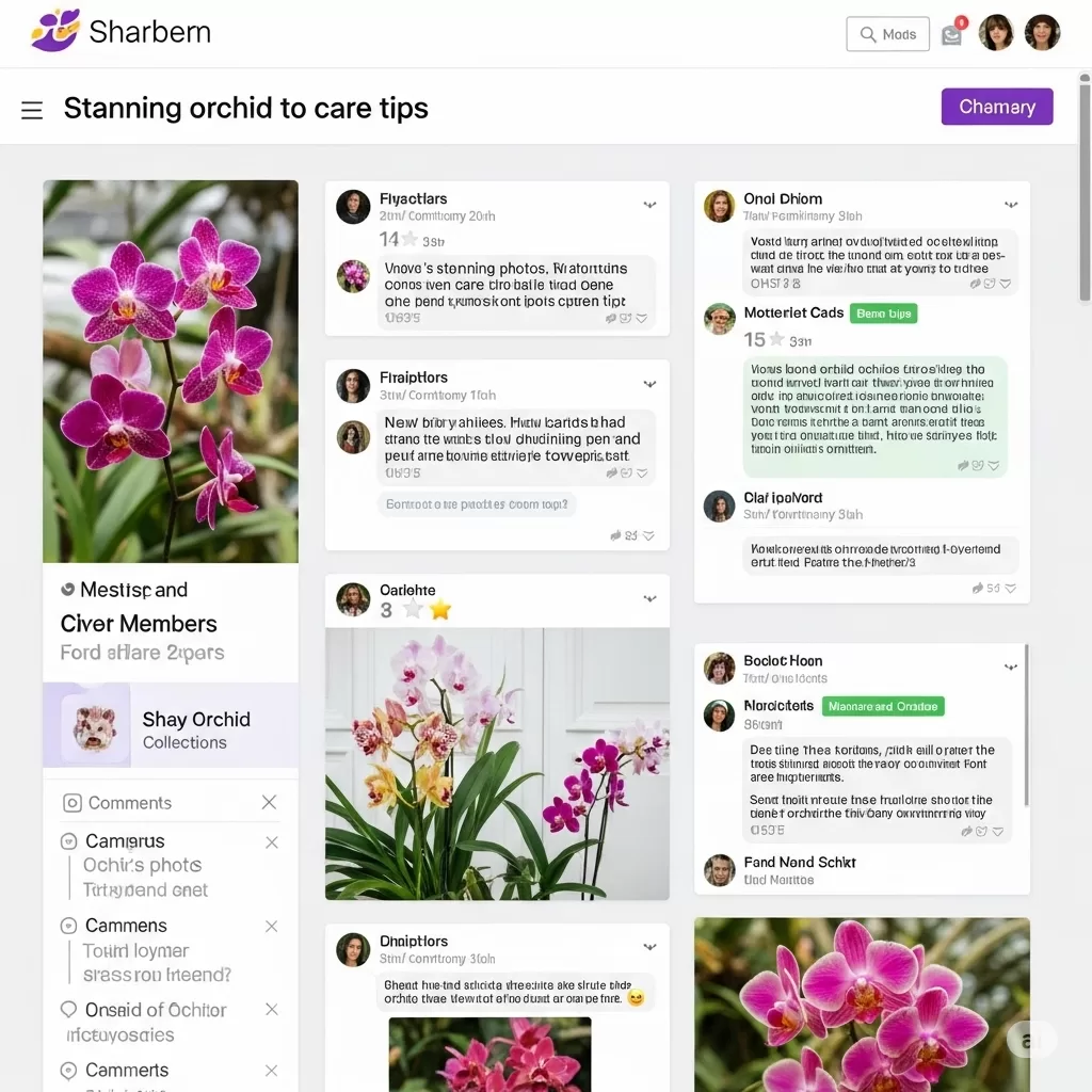 Captura de tela de uma comunidade virtual de orquidófilos, demonstrando a riqueza do compartilhamento de experiências