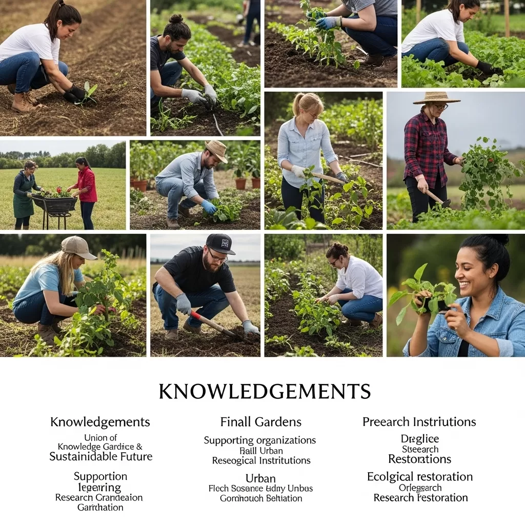 Agradecimentos que destacam profissionais da jardinagem em ação, representando a harmonia entre conhecimento e prática na construção de futuro melhor.