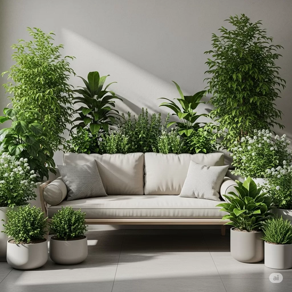 Sala com plantas