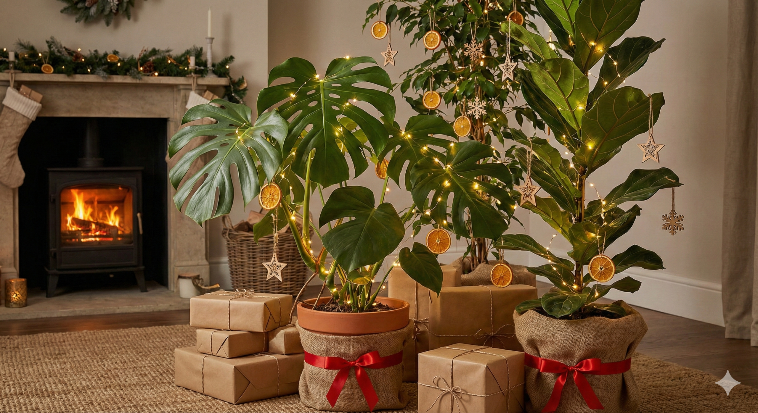 Natal Botânico: 5 Formas Criativas e Seguras de Decorar suas Plantas para as Festas (do Minimalista ao Farmhouse)