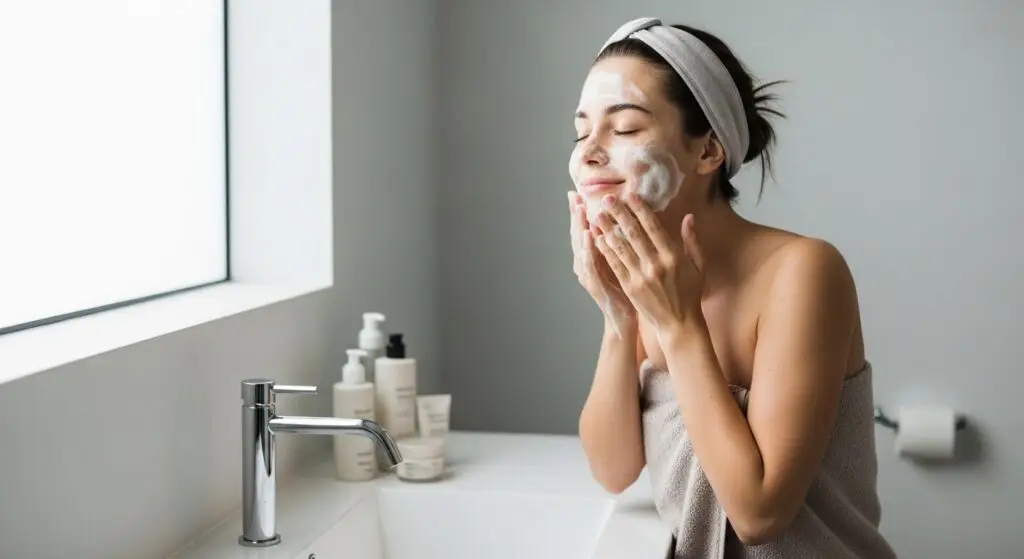 Luxurious cleansing balm with natural ingredients and soft textures